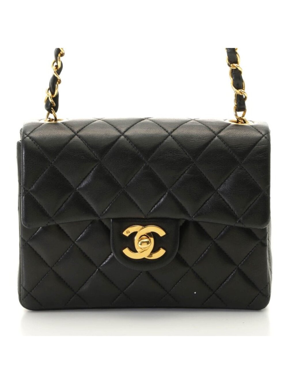Chanel Mini Quilted 17 Black Lambskin Shoulder Bag